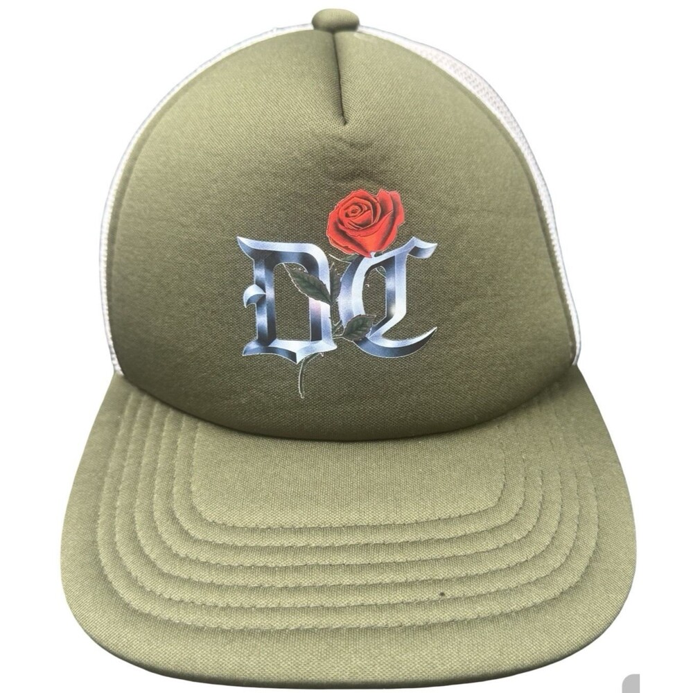 DC Shoes Mens One Size Cap Trucker Hat Red Rose Green Mesh Snapback New
